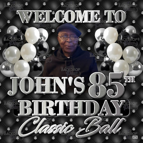 Black Tufted 85th Birthday - Digital Editable Template Download