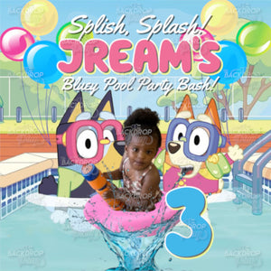 Bluey Pool Party - Digital Editable Template Download
