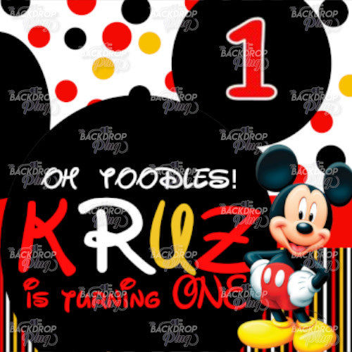 Mouse Ears Red Black Yellow - Digital Editable Template Download
