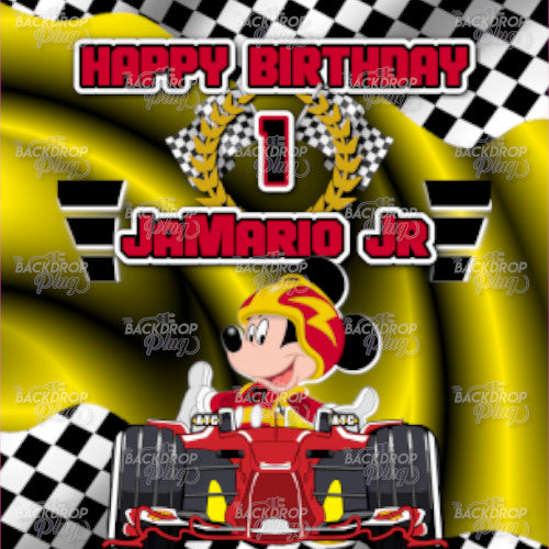Racecar Mouse Yellow Red Black - Digital Editable Template Download