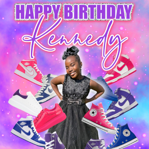 Sneaker Ball Purple Pink Blue - Digital Editable Template Download