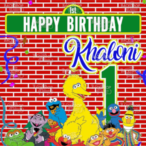 Sesame Street Red Brick Wall - Digital Editable Template Download
