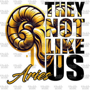 They Not Like Us - Aries - Gold - White Canvas - Digital Download - Ready To Print
