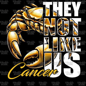 They Not Like Us - Cancer - Gold - Black Canvas - Digital Download - Ready To Print