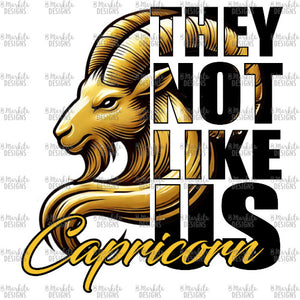 They Not Like Us - Capricorn - Gold - White Canvas - Digital Download - Ready To Print
