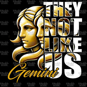 They Not Like Us - Gemini - Gold - Black Canvas - Digital Download - Ready To Print