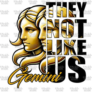 They Not Like Us - Gemini - Gold - White Canvas - Digital Download - Ready To Print