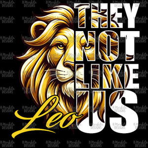 They Not Like Us - Leo - Gold - Black Canvas - Digital Download - Ready To Print