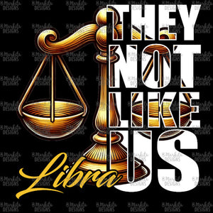 They Not Like Us - Libra - Gold - Black Canvas - Digital Download - Ready To Print