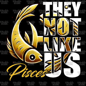 They Not Like Us - Pisces - Gold - Black Canvas - Digital Download - Ready To Print