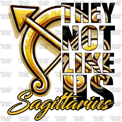 They Not Like Us - Sagittarius - Gold - White Canvas - Digital Download - Ready To Print