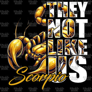 They Not Like Us - Scorpio - Gold - Black Canvas - Digital Download - Ready To Print