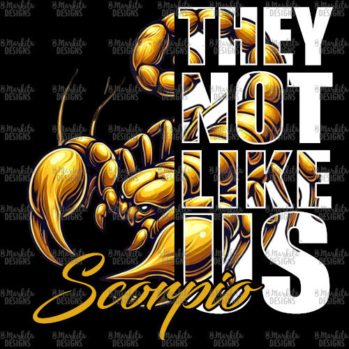 They Not Like Us - Scorpio - Gold - Black Canvas - Digital Download - Ready To Print