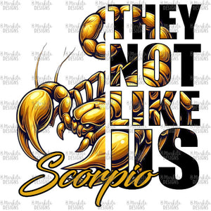 They Not Like Us - Scorpio - Gold - White Canvas - Digital Download - Ready To Print