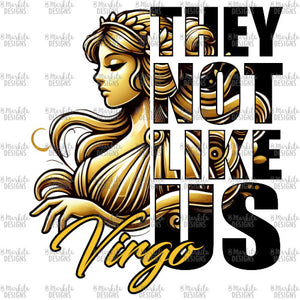 They Not Like Us - Virgo - Gold - White Canvas - Digital Download - Ready To Print