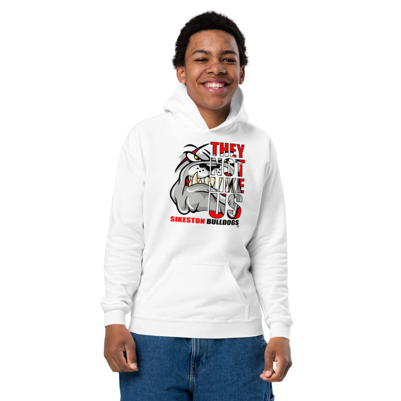 They Not Like Us - Sikeston Bulldogs - Half Face - White Hoodie - Youth