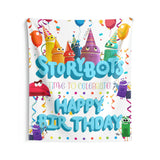 StoryBots Backdrop | StoryBots Banner | StoryBots Party Decorations | StoryBots Birthday Party Decor White Colorful