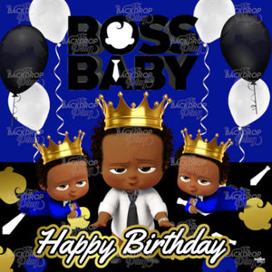 Boss Boy Blue Black Gold - Digital Editable Template Download