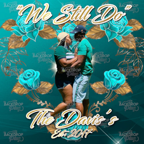 Turquoise Roses - Digital Editable Template Download