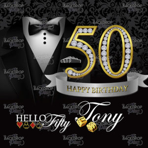 Tuxedo Birthday - Digital Editable Template Download