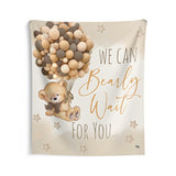 Teddy Bear Backdrop | We Bearly Can Wait For You | Teddy Bear Banner | Teddy Bear Party Decorations | Teddy Bear Birthday Party Tan Brown