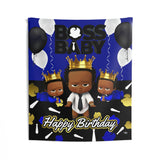 Boss Boy Backdrop | Boss Boy Banner | Boss Boy Party Decorations | Boss Boy Birthday | Boss Boy Blue Black Gold | Boss Boy Curly Fro