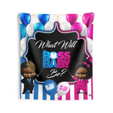 Boss Boy Girl Backdrop Banner | Boss Boy Girl Gender Reveal | Boss Boy Girl Party Decorations | Boss Boy Girl Blue Pink | Dreads Fro
