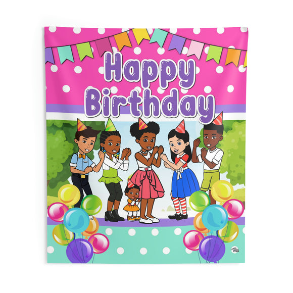 Gracies Corner Backdrop | Gracies Corner Banner | Gracies Corner Party Decorations | Gracies Corner Birthday Hot Pink Aqua Polka Dot