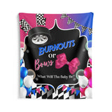 Burnouts Bows Backdrop Banner | Burnouts Bows Boy Girl Gender Reveal | Burnouts Bows Party Decorations | Burnouts Bows Blue Pink